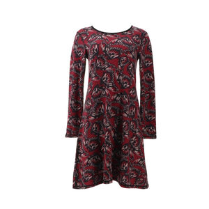 Laila Ali reversible long-sleeve swing dress in a Tawny Port Butterfly print...